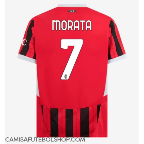 Camisa de time de futebol AC Milan Alvaro Morata #7 Replicas 1º Equipamento 2024-25 Manga Curta